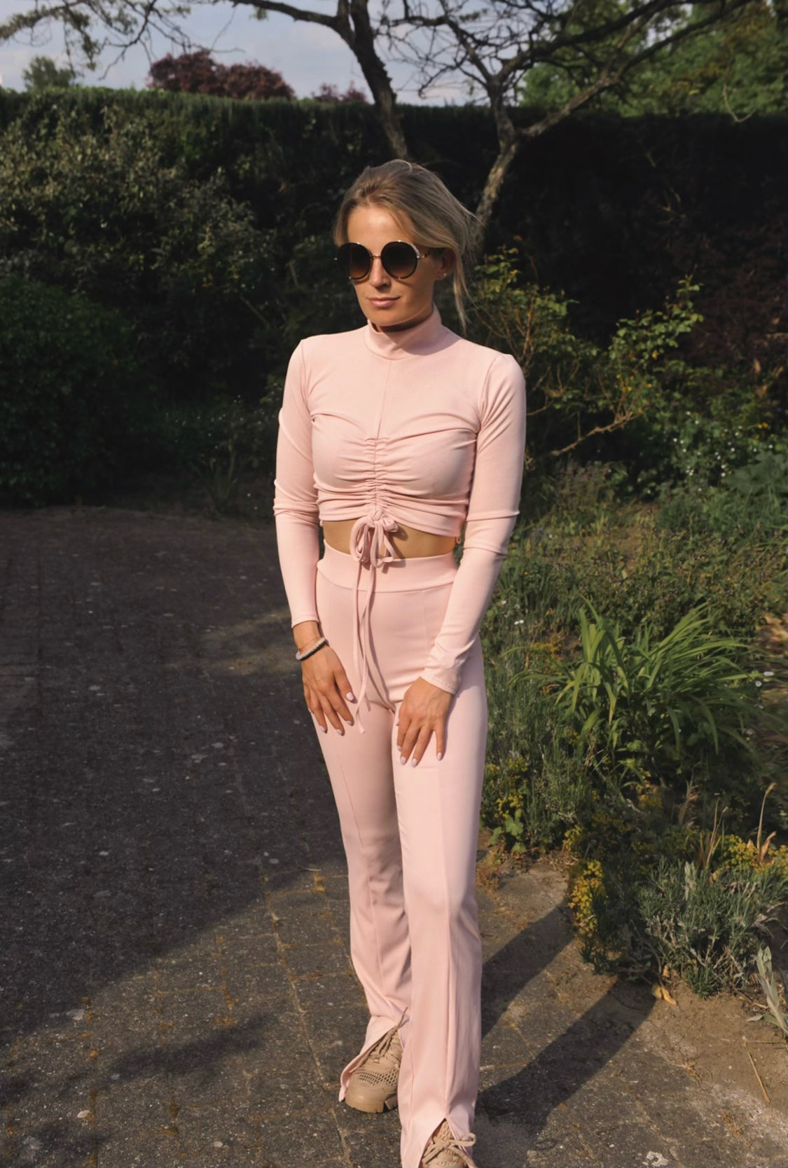 Dina Flared Pants Blush Pink