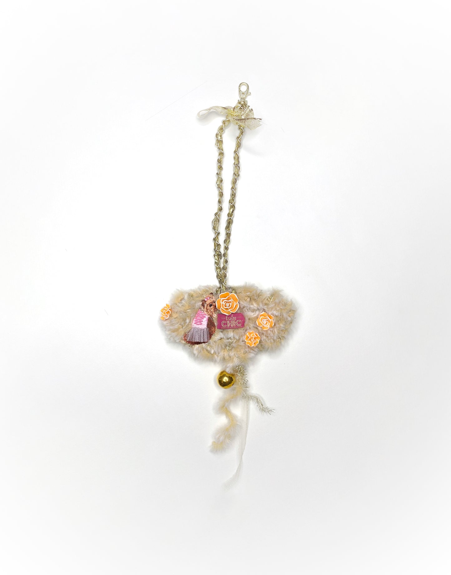 Golden Paw Heart Bag Charm