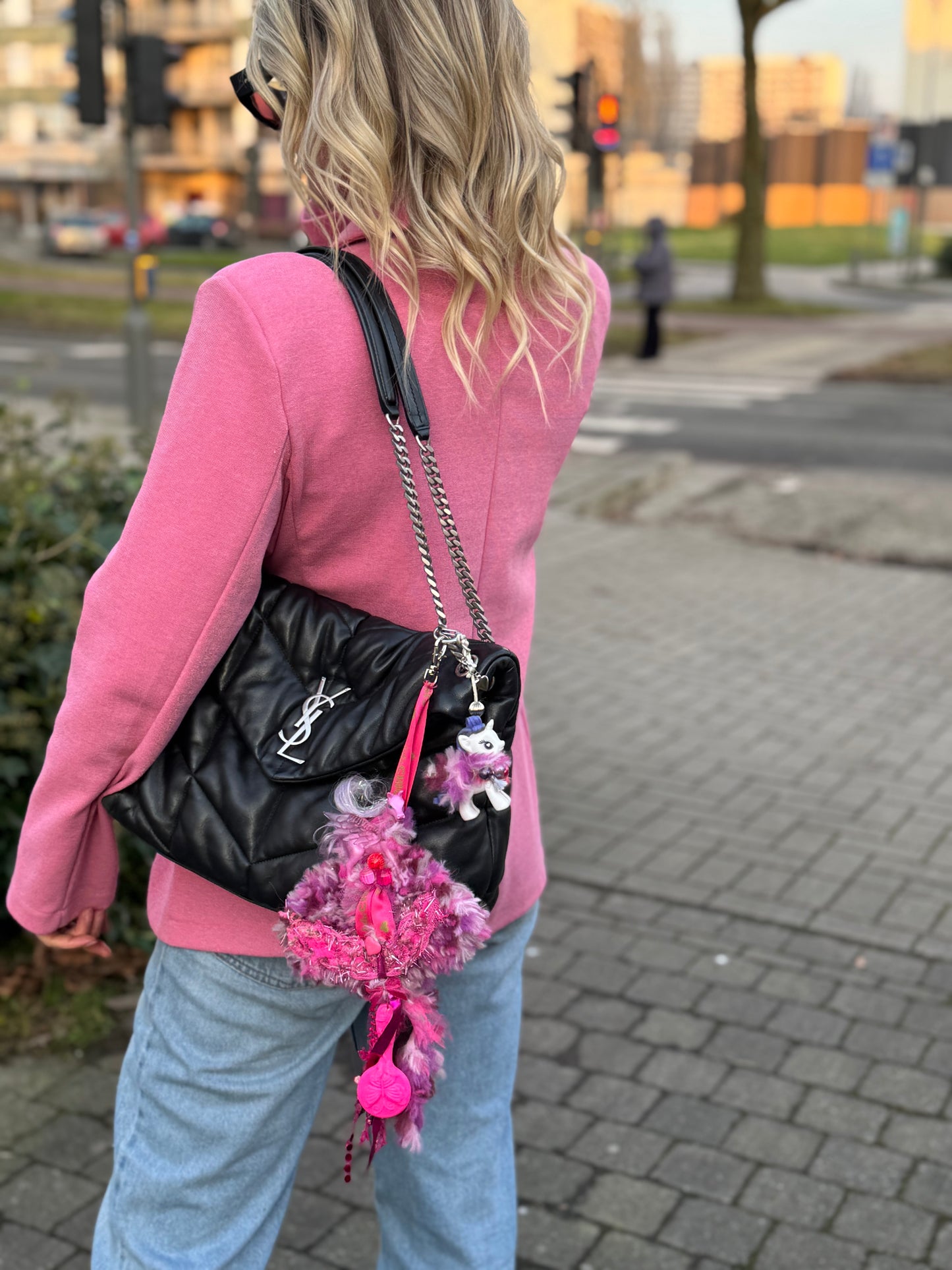 Ponytail Love Heart Bag Charm