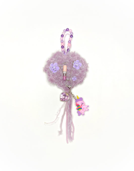 Laverder Whisp Heart Bag Charm