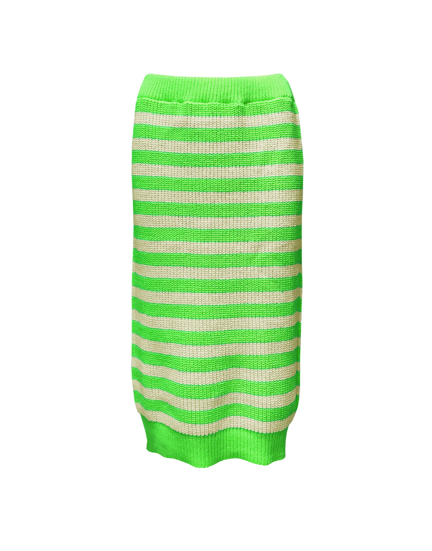 Daisy striped knitted skirt Green