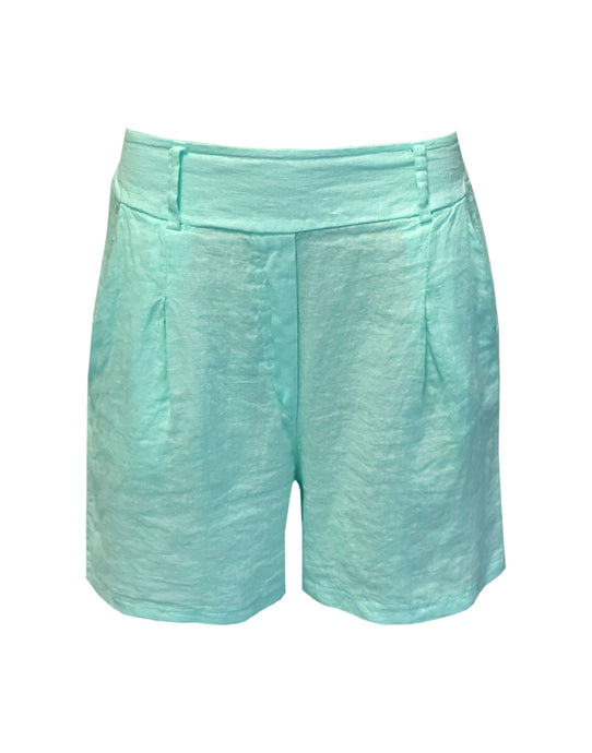 Linelle aqua linen shorts