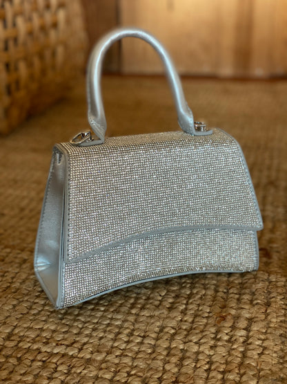 Rune Silver Rhinestone Bag